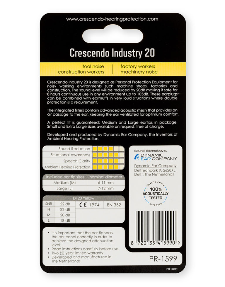 PR-1599-Crescendo-Hearing-Protection-Industry-20-Earplugs-Back-768x980
